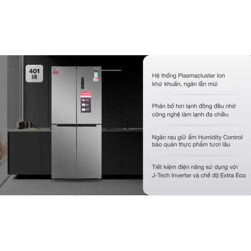 Tủ lạnh Sharp Inverter 401 lít Multi Door SJ-FXP480V-SL 0