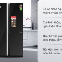 Tủ lạnh Sharp Inverter 605 lít Multi Door SJ-FX688VG-BK
