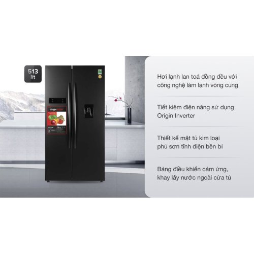 Tủ lạnh Toshiba Inverter 513 lít Side By Side GR-RS682WE-PMV(06)-MG 0
