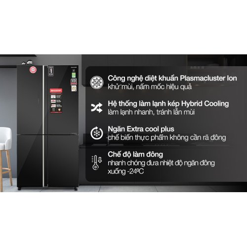 Tủ lạnh Sharp Inverter 572 lít Multi Door SJ-FXP640VG-BK 0