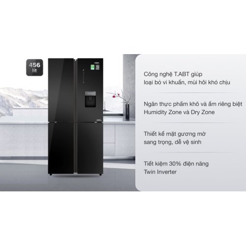 Tủ lạnh Aqua Inverter 456 lít Multi Door AQR-IGW525EM GB 0