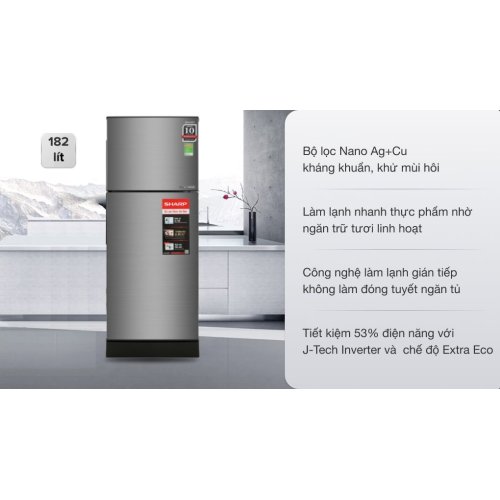 Tủ lạnh Sharp Inverter 182 lít SJ-X201E-DS 0