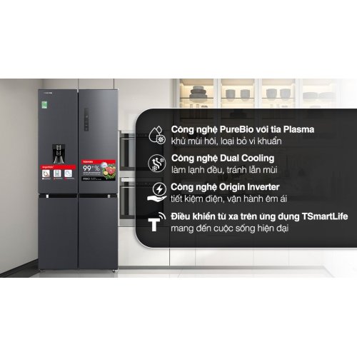 Tủ lạnh Toshiba Inverter 509 lít Multi Door GR-RF605WI-PMV(06)-MG 0