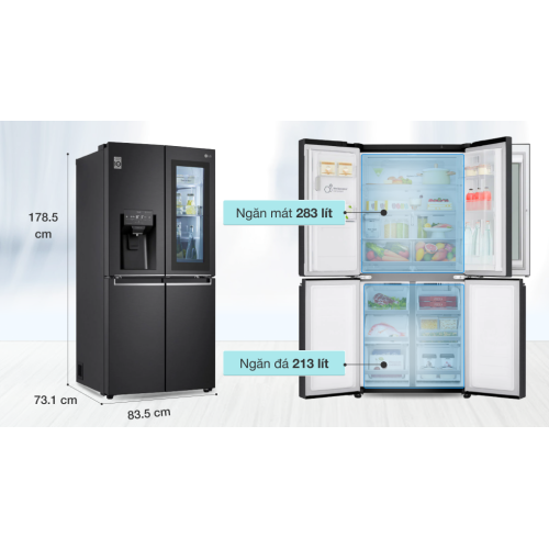 Tủ lạnh LG Inverter 496 lít Multi Door InstaView Door-in-Door GR-X22MB 2
