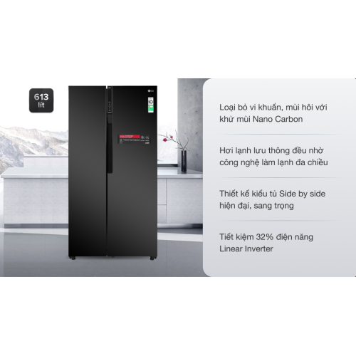 Tủ lạnh LG Inverter 613 lít Side By Side GR-B247WB 0