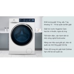 Máy giặt sấy Electrolux Inverter giặt 10 kg - sấy 7 kg EWW1024P5WB 0