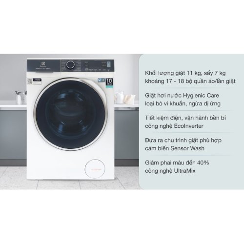 Máy giặt sấy Electrolux Inverter giặt 11 kg - sấy 7 kg EWW1142Q7WB 0