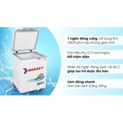 Tủ đông Sanaky 100 lít VH-1599HYK