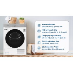 Máy sấy bơm nhiệt Samsung Bespoke AI 9 kg DV90BB9440GH/SV