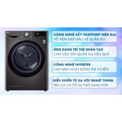 Máy sấy bơm nhiệt LG 9 kg DVHP09B