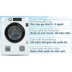 Máy sấy thông hơi Aqua 7 kg AQH-V700FW