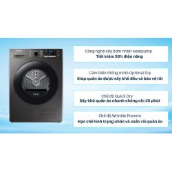 Máy sấy bơm nhiệt Samsung 9 kg DV90TA240AX/SV