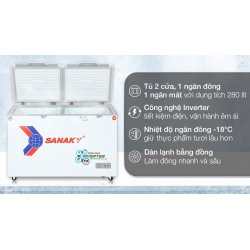 Tủ đông Sanaky Inverter 280 lít TD.VH4099W4K