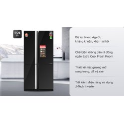 Tủ lạnh Sharp Inverter 605 lít Multi Door SJ-FX688VG-BK