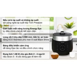 Nồi cơm áp suất cao tần Cuckoo 1.08 lít CRP-LHTR0609F/BKSIVNCV