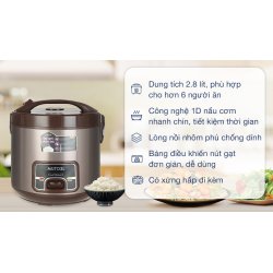 Nồi cơm nắp gài Mutosi 2.8 lít MR-38