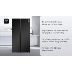 Tủ lạnh Samsung Inverter 655 lít Side By Side RS62R5001B4/SV