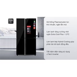 Tủ lạnh Sharp Inverter 525 lít Multi Door SJ-FXP600VG-BK