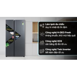 Tủ lạnh Aqua Inverter 646 lít Side By Side AQR-S682XA(SLB)
