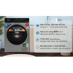 Máy giặt Panasonic Inverter giặt 10.5 kg - sấy tiện ích 2 kg NA-V105FC1LV