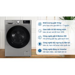 Máy giặt sấy LG AI DD Inverter giặt 10 kg - sấy 6 kg FV1410D4P 0