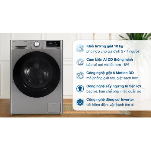 Máy giặt sấy LG AI DD Inverter giặt 10 kg - sấy 6 kg FV1410D4P 0