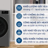 Máy sấy bơm nhiệt LG Inverter 10.5 kg DVHP50B