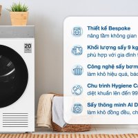 Máy sấy bơm nhiệt Samsung Bespoke AI 9 kg DV90BB9440GH/SV