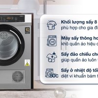 Máy sấy thông hơi Aqua 8 kg AQH-V800H SS