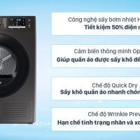 Máy sấy bơm nhiệt Samsung 9 kg DV90TA240AX/SV