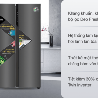 Tủ lạnh Aqua Inverter 541 lít Side By Side AQR-S541XA(BL)