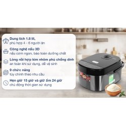 Nồi cơm điện tử Sharp 1.8 lít KS-COM194EV-BK 2