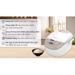 Nồi cơm điện tử Sharp 1.8 lít KS-COM191EV-WH 0