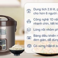 Nồi cơm nắp gài Mutosi 2.8 lít MR-38