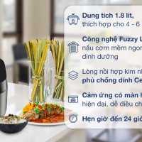 Nồi cơm điện tử Tefal 1.8 lít Delirice Plus RK776B68