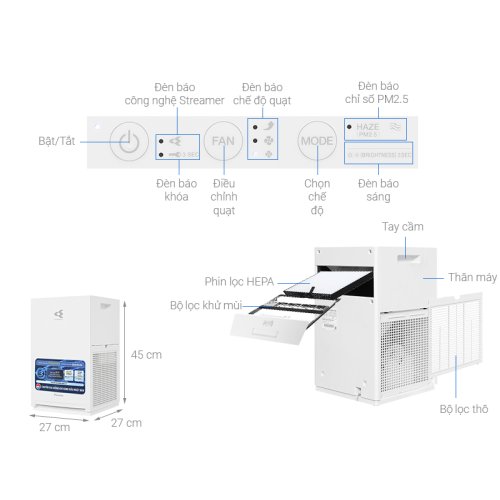 Máy lọc không khí Daikin 23m2 MC30YVM7 25W 2