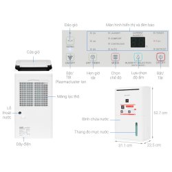 Máy hút ẩm Sharp 25m2 DW-D12A-W 2