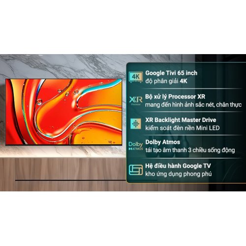 Google Tivi QLED Mini LED Sony AI 4K 75 inch K-75XR70 0