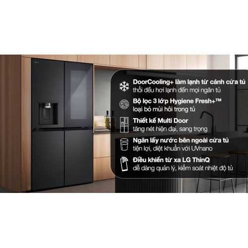 Tủ lạnh LG Inverter 508 lít Multi Door InstaView LFI50BLMAI 0