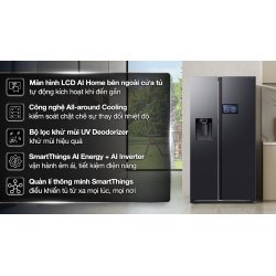 Tủ lạnh Samsung Inverter 615 lít Side By Side AI Home RS90F65D2FSV 0