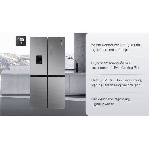 Tủ lạnh Samsung Inverter 488 lít Multi Door RF48A4010M9/SV 0