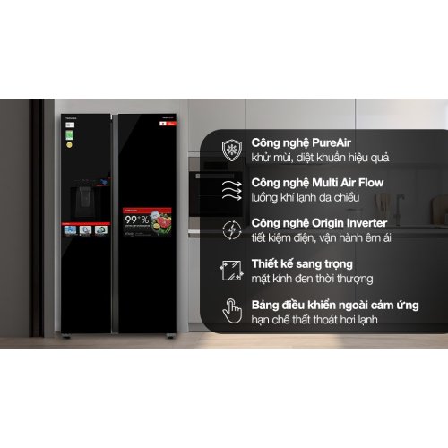 Tủ lạnh Toshiba Inverter 568 lít Side By Side GR-RS755WIA-PGV(22)-XK 0