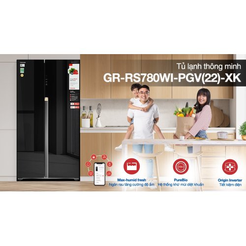 Tủ lạnh Toshiba Inverter 596 lít Side By Side GR-RS780WI-PGV(22)-XK 0