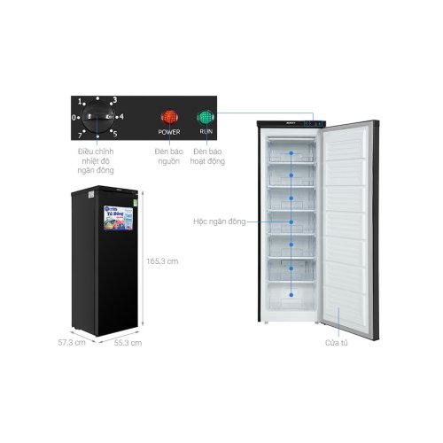 Tủ đông đứng Sanaky VH-230VD3 213 lít inverter 7 hộc 2