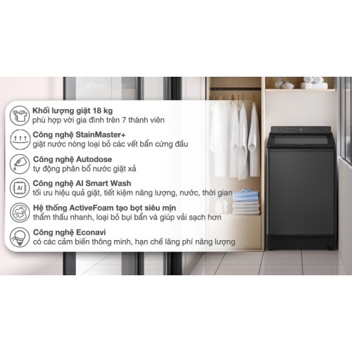 Máy giặt Panasonic Inverter 18 kg NA-FD180W3BV 0