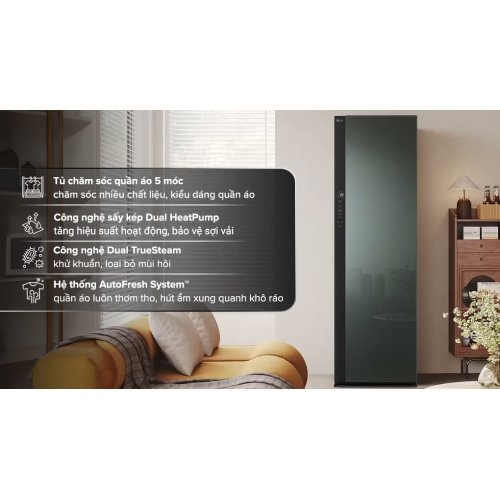 Tủ chăm sóc quần áo thông minh LG Styler Inverter 5 móc SC5MNR4G 0