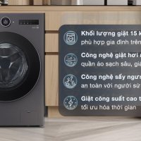 Máy giặt sấy LG Inverter giặt 15 kg - sấy 8 kg F2515RNTG