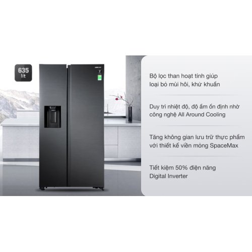 Tủ lạnh Samsung Inverter 635 lít Side By Side RS64R5301B4/SV 0