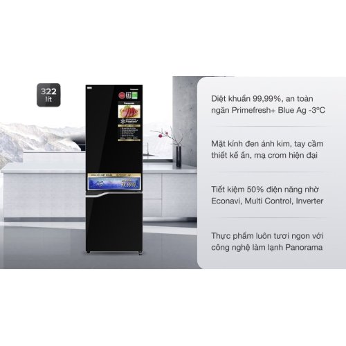 Tủ lạnh Panasonic Inverter 322 lít NR-BV360GKVN 0