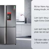 Tủ lạnh Sharp Inverter 572 lít Multi Door SJ-FX640V-SL